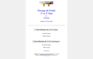 Passage de Grade 1er et 2e Dan